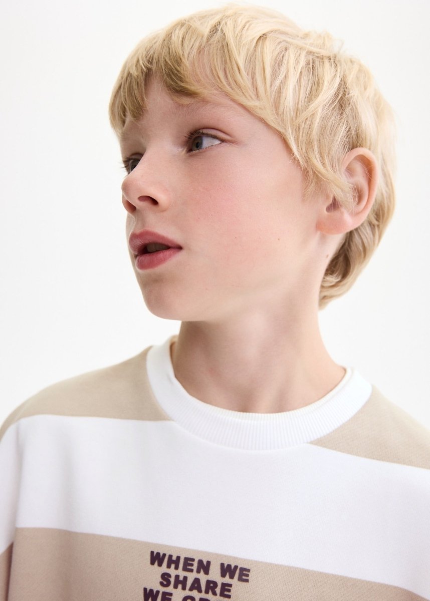 MANGO KIDS Striped cotton - blend sweatshirt - Smgarment's