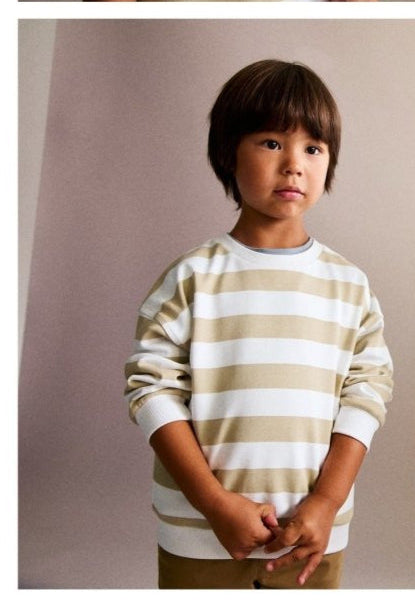 MANGO KIDS Striped cotton - blend sweatshirt - Smgarment's