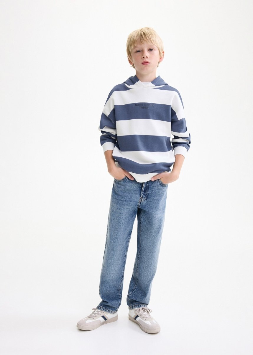 MANGO KIDS Striped hooded sweatshirt - Smgarment's