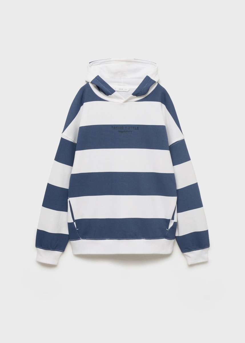 MANGO KIDS Striped hooded sweatshirt - Smgarment's
