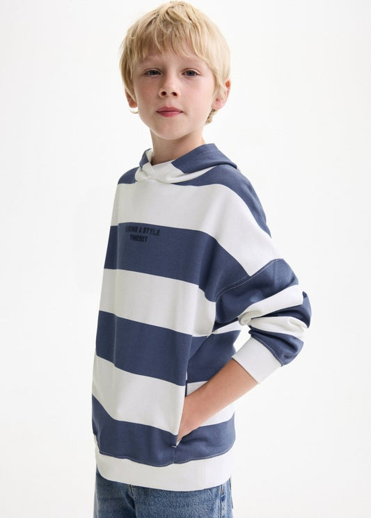 MANGO KIDS Striped hooded sweatshirt - Smgarment's