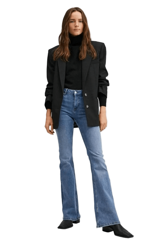MANGO Medium - Rise Flared Jeans - Smgarment's