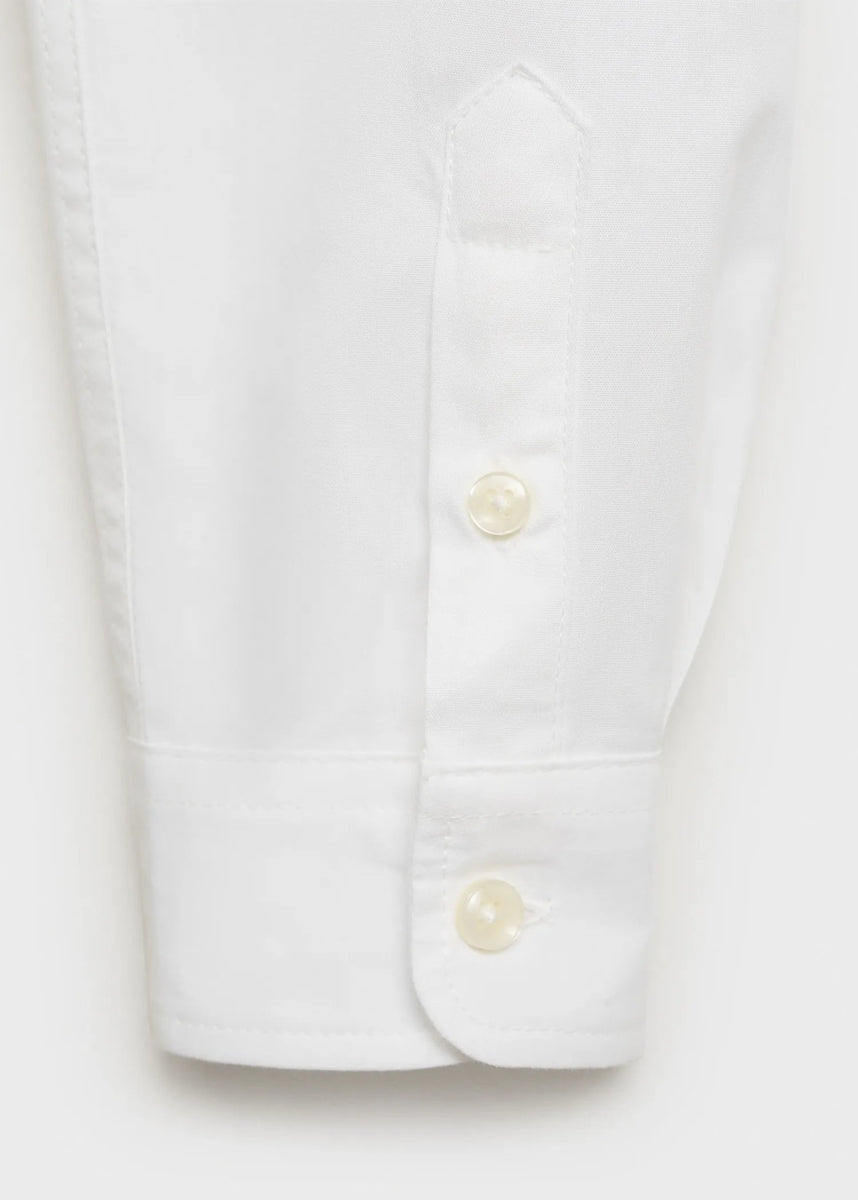 MANGO Poplin Shirt White - Smgarment's