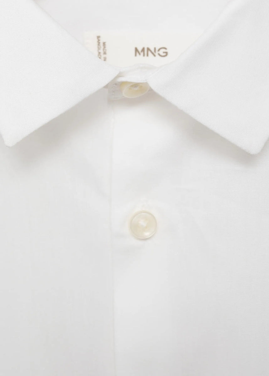 MANGO Poplin Shirt White - Smgarment's