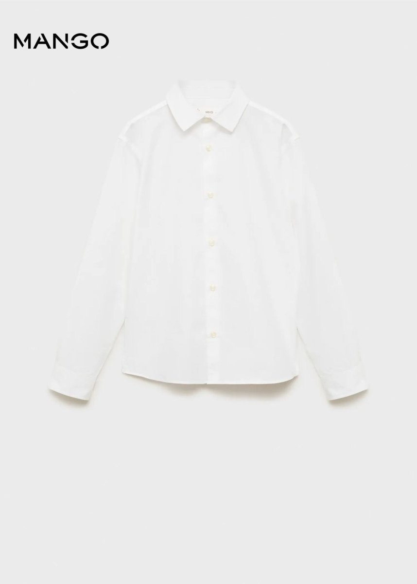 MANGO Poplin Shirt White - Smgarment's