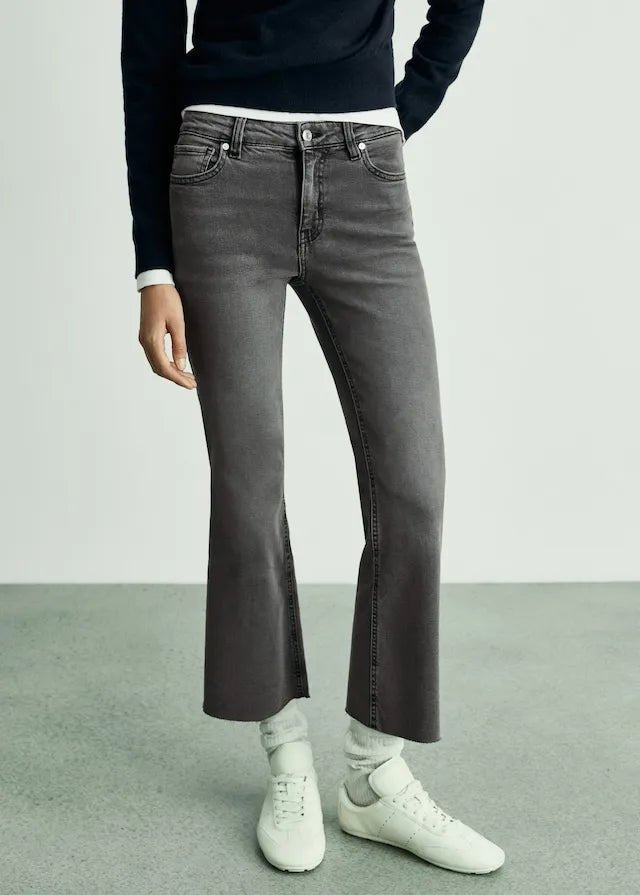 MANGO Sienna flared cropped jeans - Smgarment's