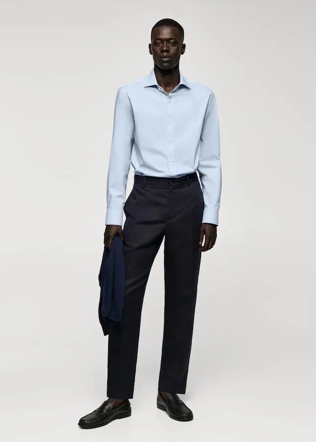 MANGO Slim Fit Stretch Cotton Shirt - SMgarment's