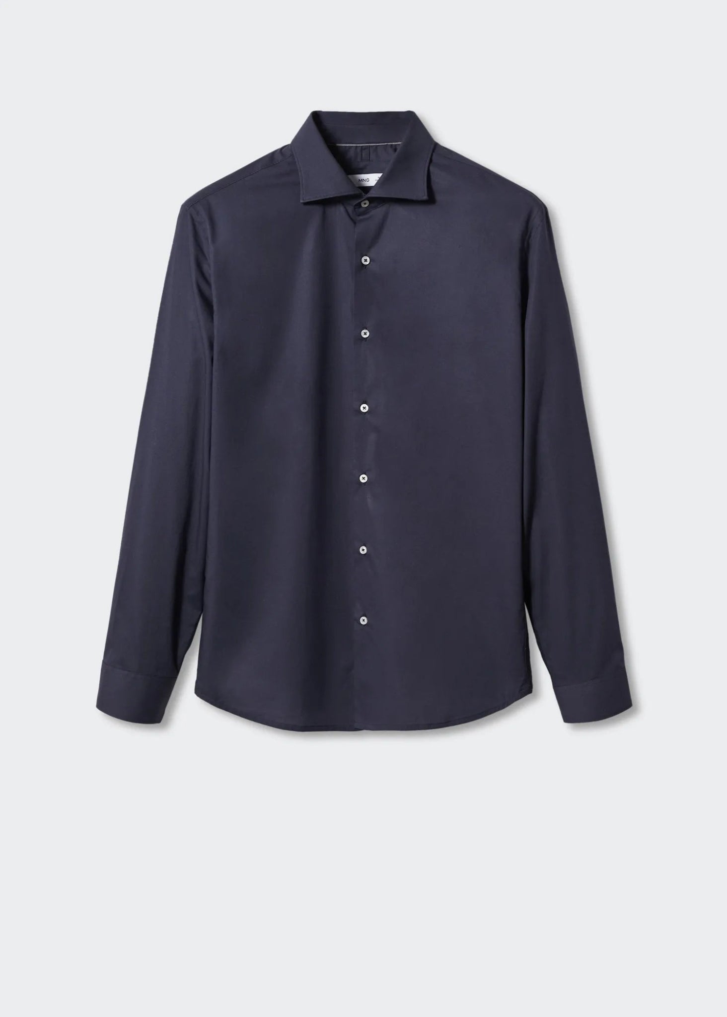MANGO Slim Fit Stretch Cotton Shirt NAVY - SMgarment's