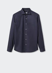 MANGO Slim Fit Stretch Cotton Shirt NAVY - SMgarment's