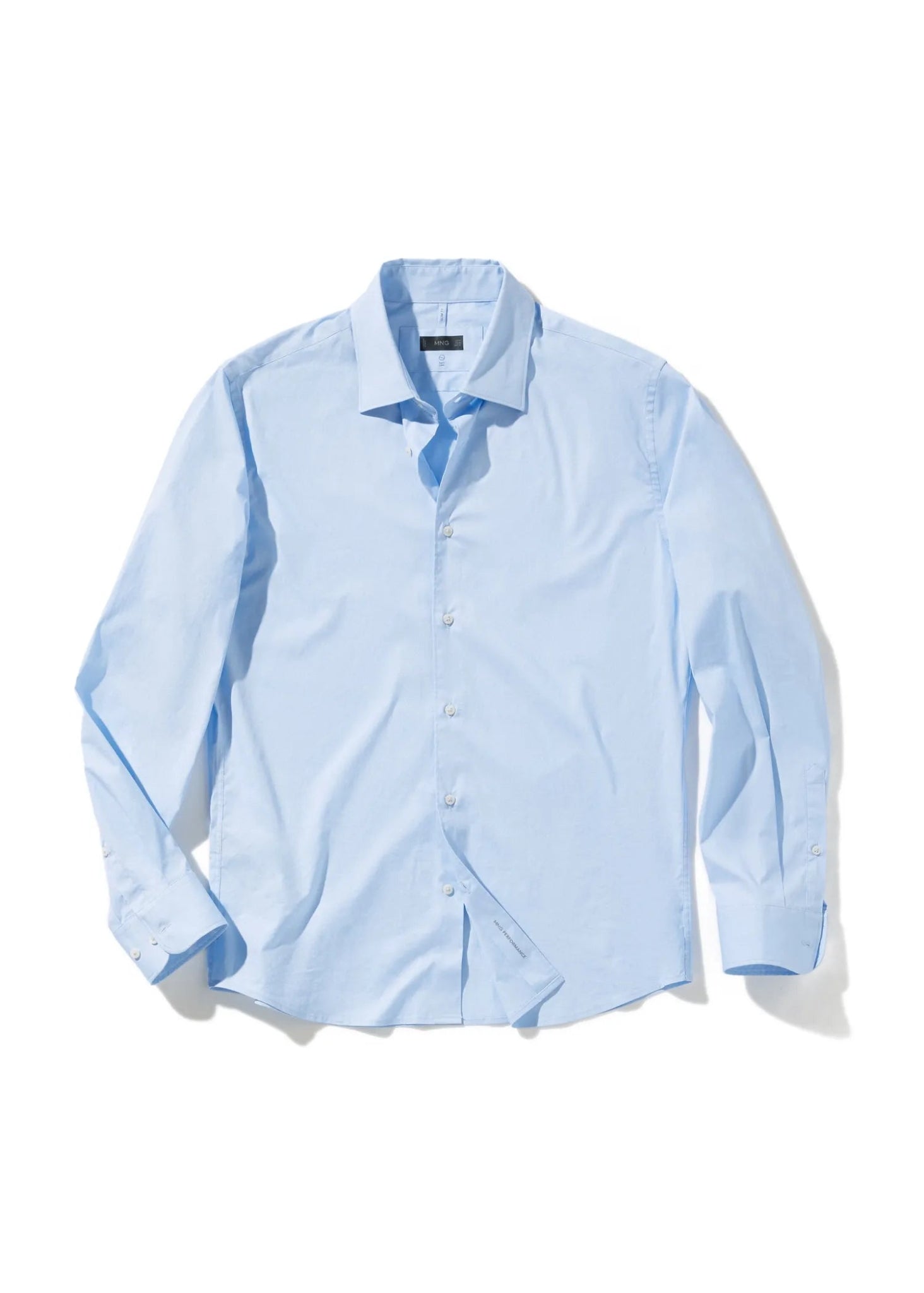 MANGO Slim Fit Stretch Cotton Shirt SKY BLUE - SMgarment's