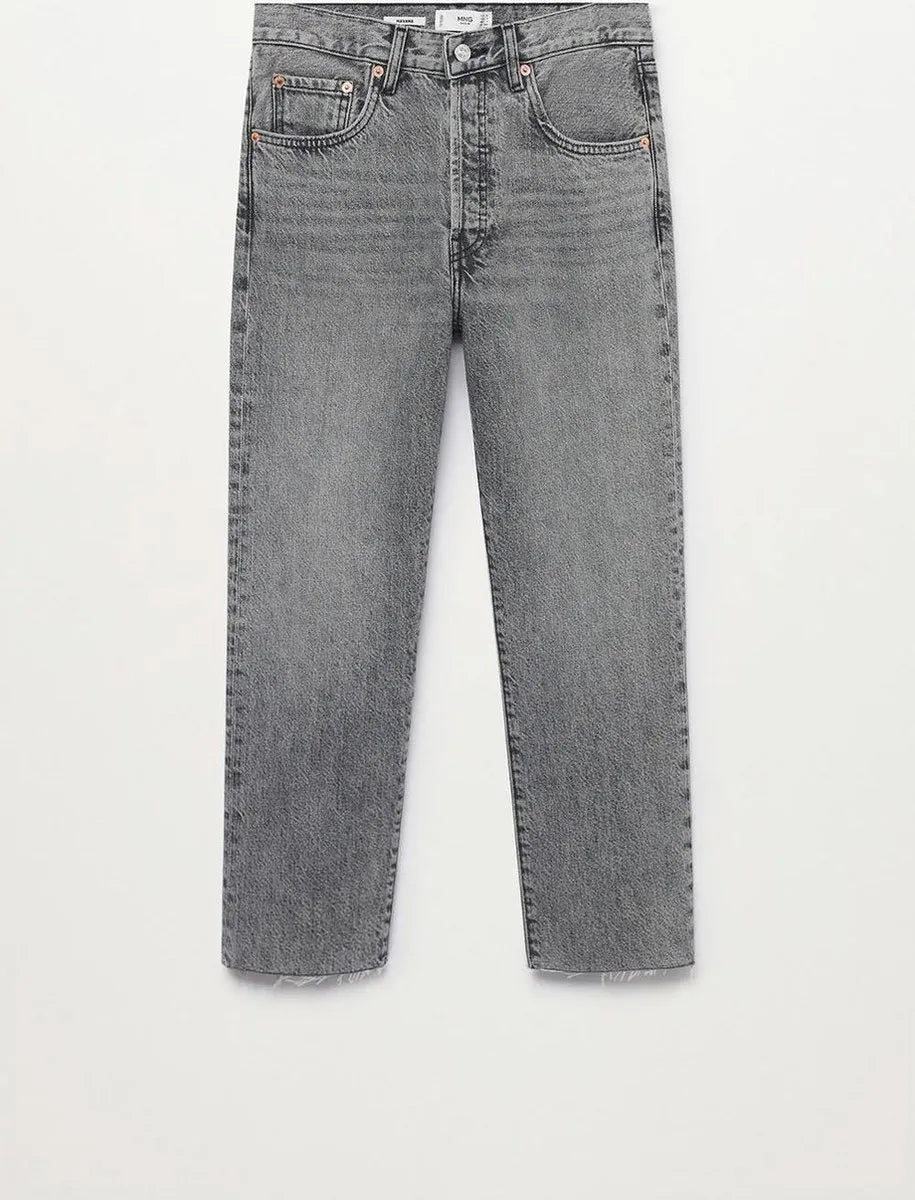 MANGO Straight Cropped High Waist Ankle Length Jeans - Smgarment's