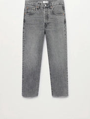 MANGO Straight Cropped High Waist Ankle Length Jeans - Smgarment's