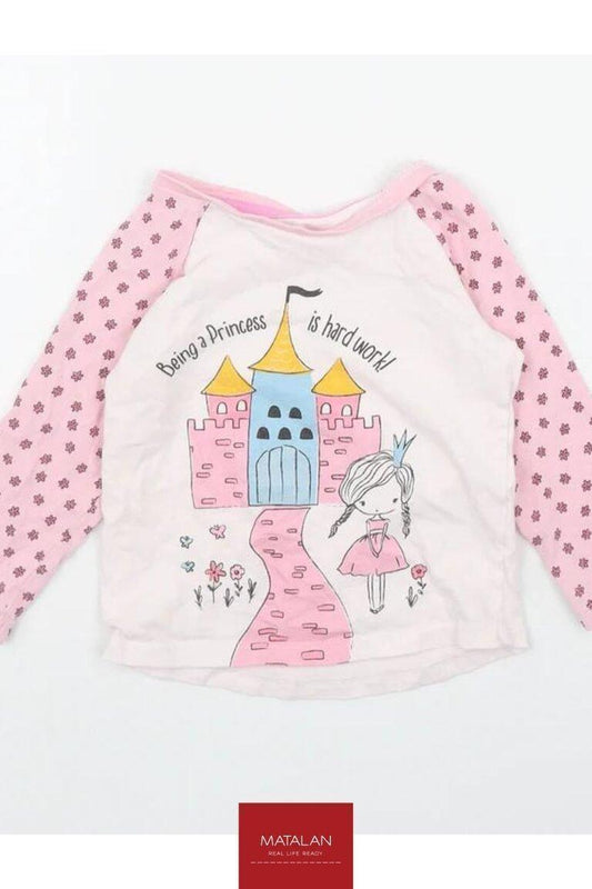 Matalan Girls Pink Cotton Basic T-Shirt - SMgarment's