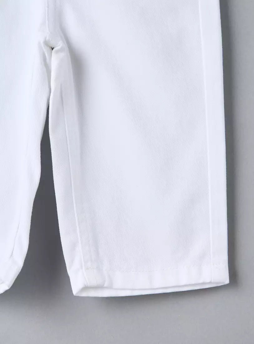 MAX Embroidered Paperbag Waist Twill Pants - Smgarment's