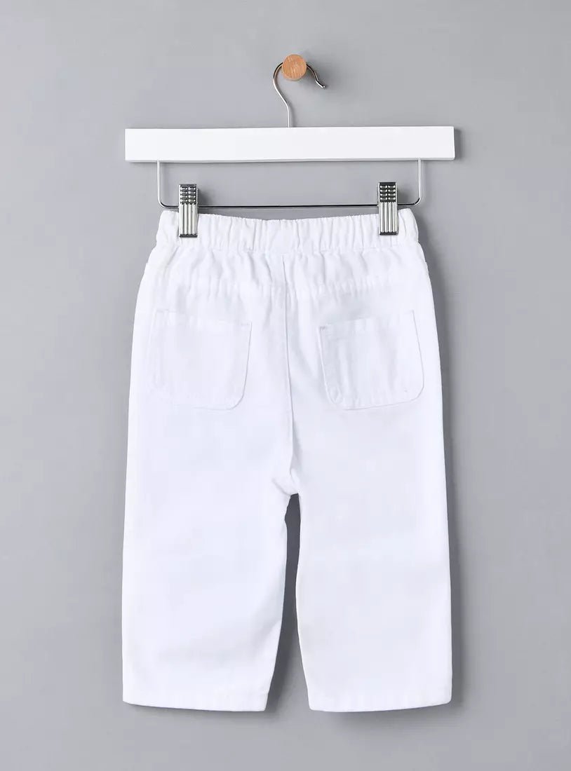 MAX Embroidered Paperbag Waist Twill Pants - Smgarment's