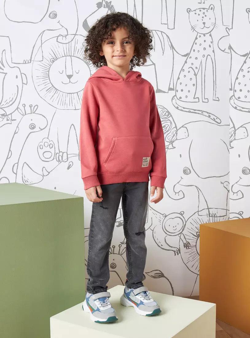 MAX FASHION Badge Detail Hooded Sweatshirt - SMgarment's