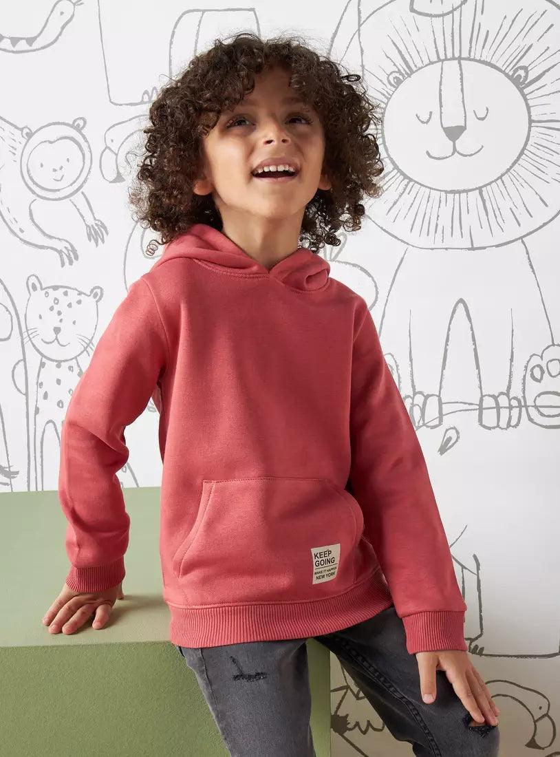 MAX FASHION Badge Detail Hooded Sweatshirt - SMgarment's