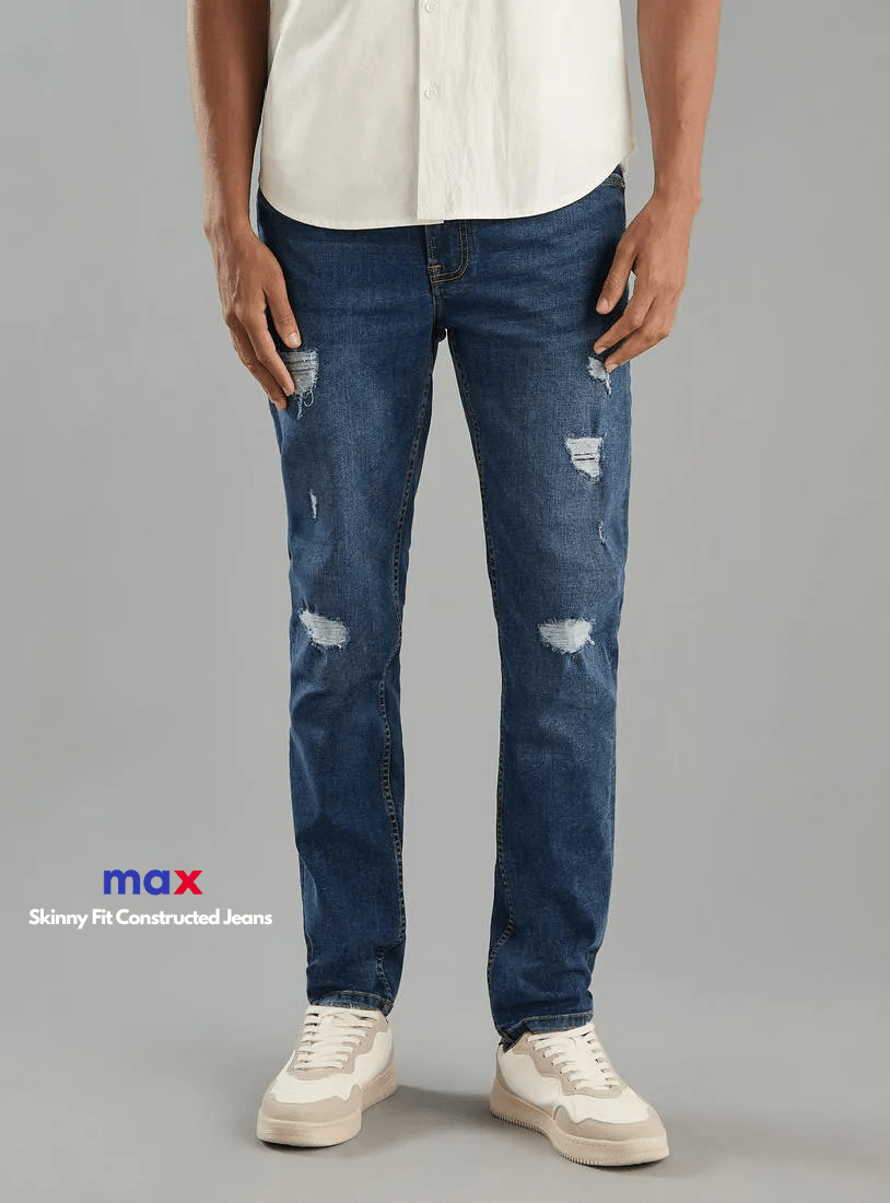MAX FASHION Skinny Fit Constructed Jeans - Smgarment's