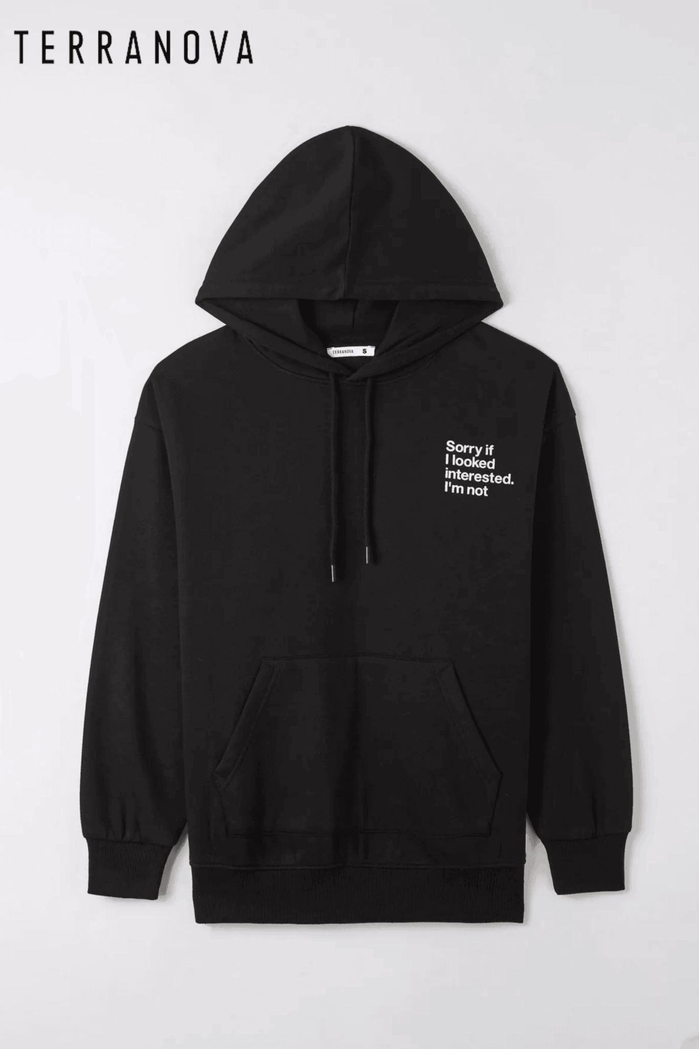 Maxi Hoodie with Inscription Black - SMgarment's