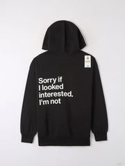 Maxi Hoodie with Inscription Black - SMgarment's