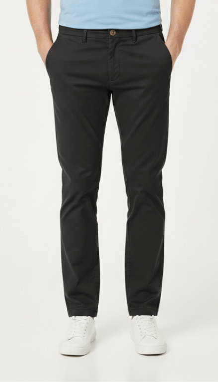MEN COTTON CHINO (BLACK) - Smgarment's