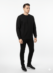 MENS BASIC BLACK SWEATSHIRT - Smgarment's