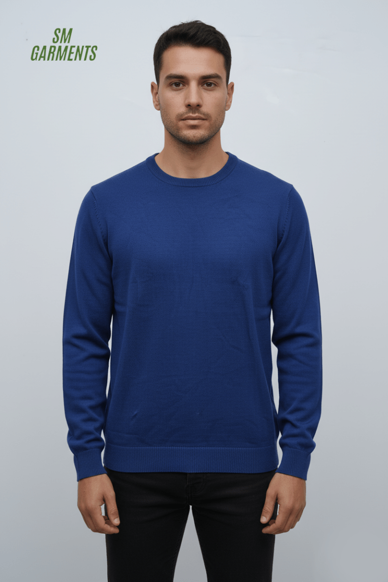 MENS BASIC BLUE SWEATER - Smgarment's