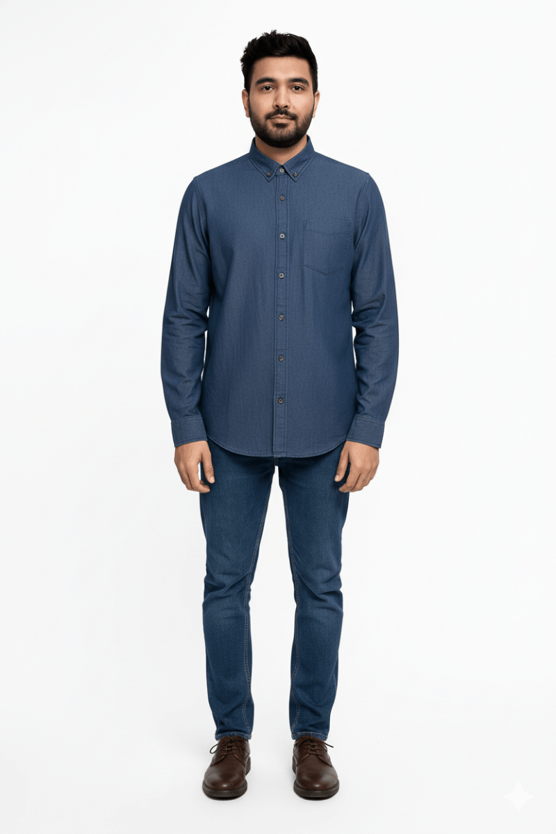 MENS Chambray Button Down Shirt - Smgarment's