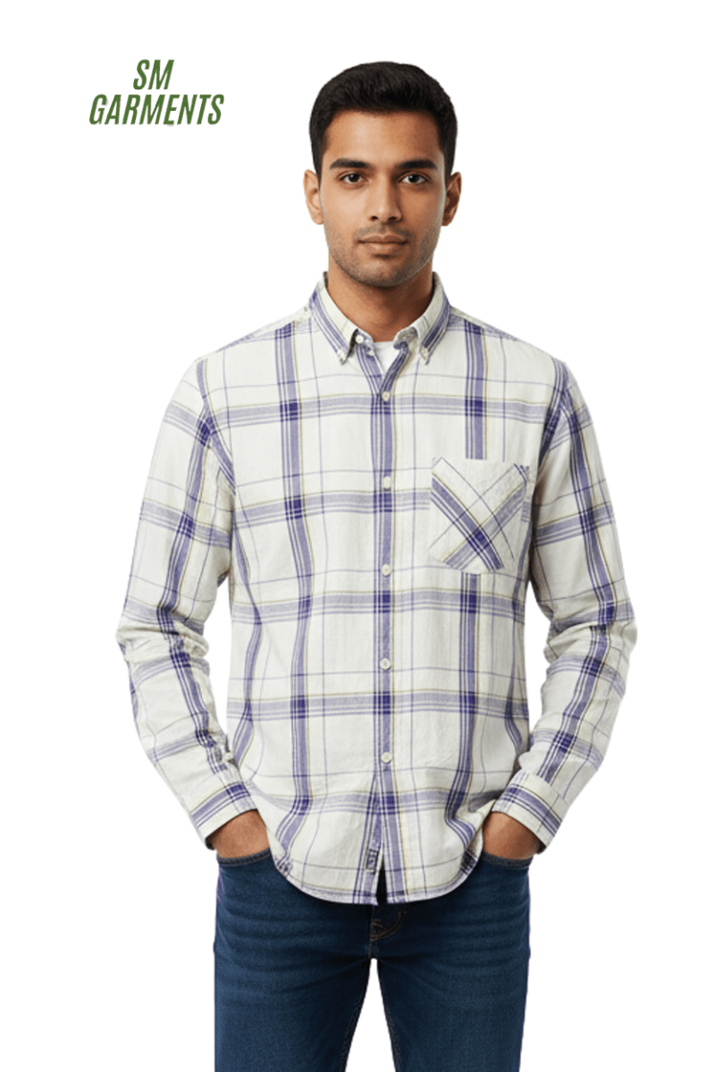 MENS CHECKED SLIM FIT SHIRT - Smgarment's