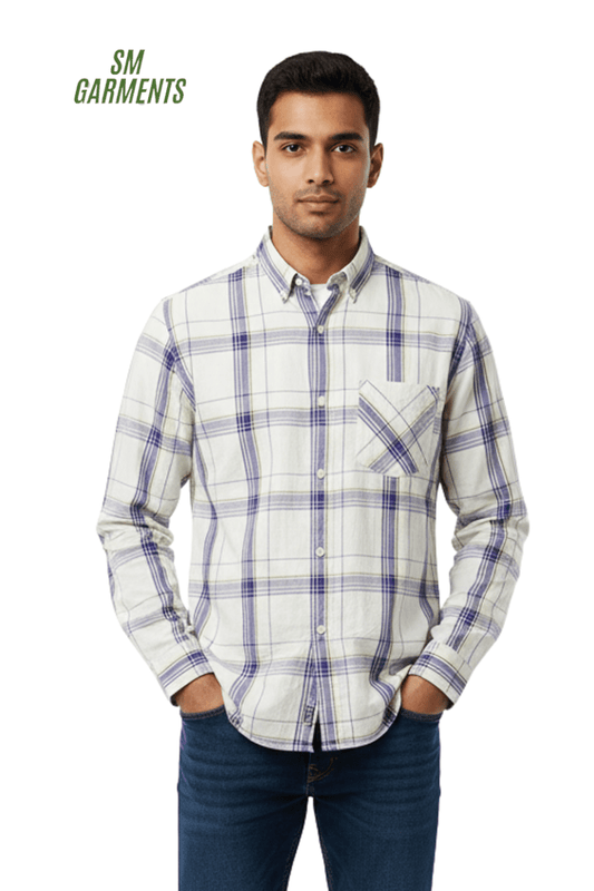 MENS CHECKED SLIM FIT SHIRT - Smgarment's
