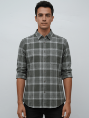 MENS CHECKERED FLANNEL SHIRT SLIM FIT - Smgarment's