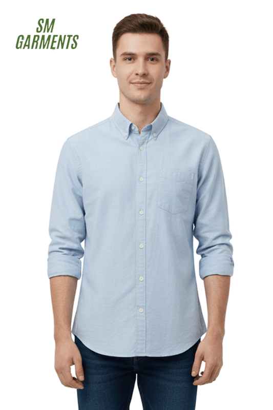 MENS PLAIN BLUE SLIM FIT SHIRT - Smgarment's