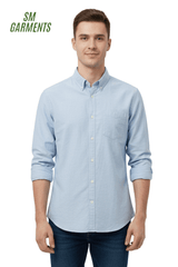 MENS PLAIN BLUE SLIM FIT SHIRT - Smgarment's