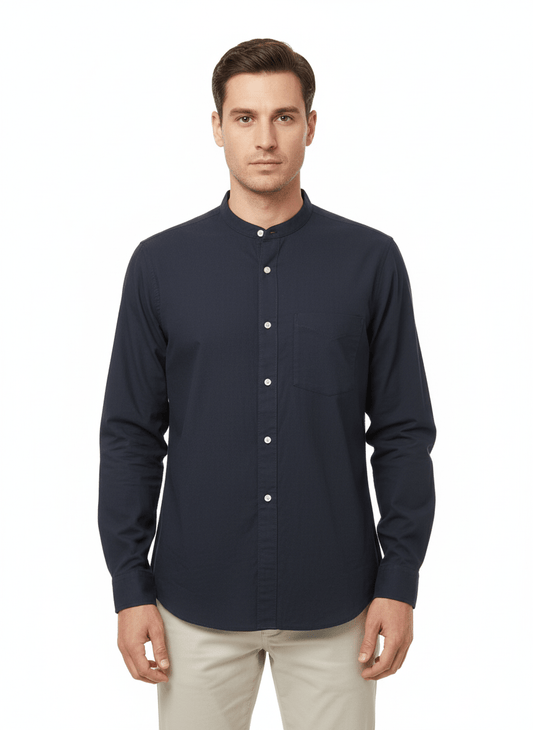 MENS PLAIN COTTON LINEN SHIRT REGULAR FIT - Smgarment's