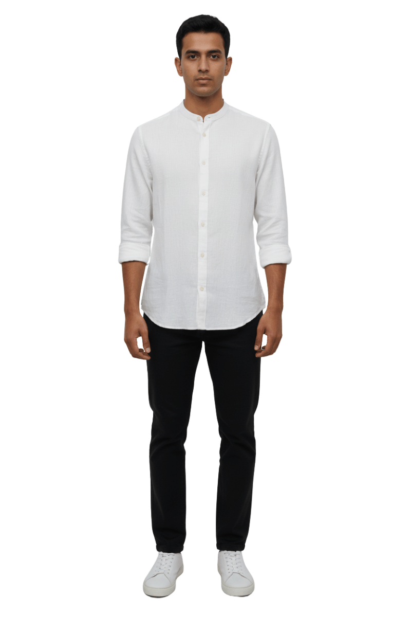 MENS PLAIN WHITE LINEN SHIRT - Smgarment's