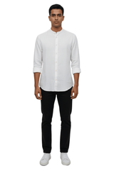MENS PLAIN WHITE LINEN SHIRT - Smgarment's