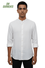 MENS PLAIN WHITE LINEN SHIRT - Smgarment's