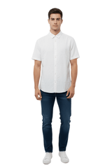 MENS PLAIN WHITE SLIM FIT SHIRT - Smgarment's