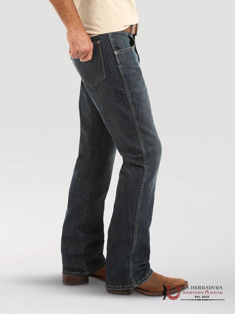 MEN'S RETRO RELAXED BOOT DARK BLUE WASH JEANS - Smgarment's