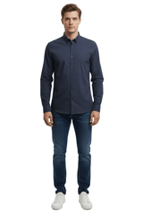 MENS SLIM FIT SHIRT BLACK - Smgarment's