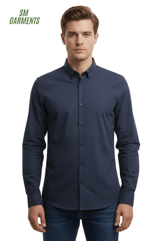 MENS SLIM FIT SHIRT BLACK - Smgarment's