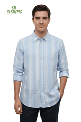 MENS STRIPED REGULAR FIT SHIRT - Smgarment's