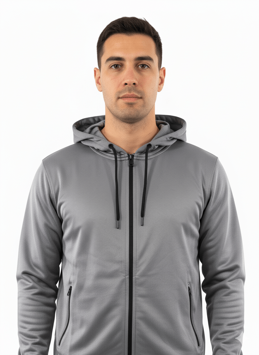 MENS Zip Up Hoodie Dark Graphite - Smgarment's