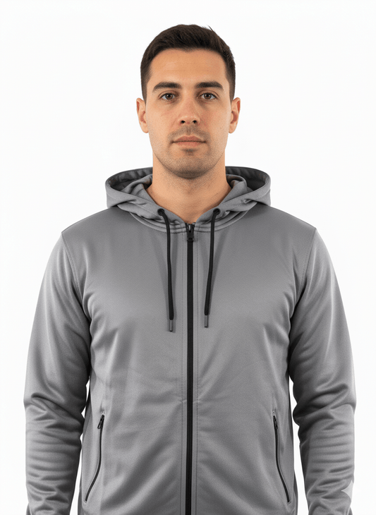 MENS Zip Up Hoodie Dark Graphite - Smgarment's