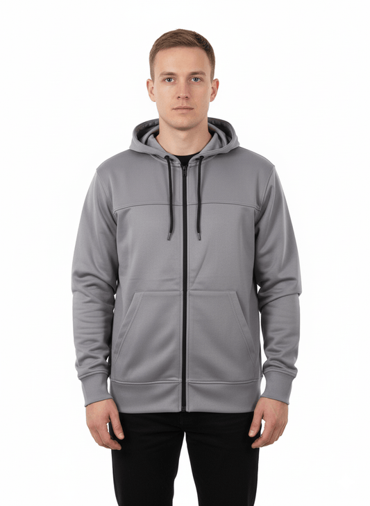 MENS Zip Up Hoodie Light Graphite - Smgarment's