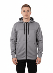 MENS Zip Up Hoodie Light Graphite - Smgarment's