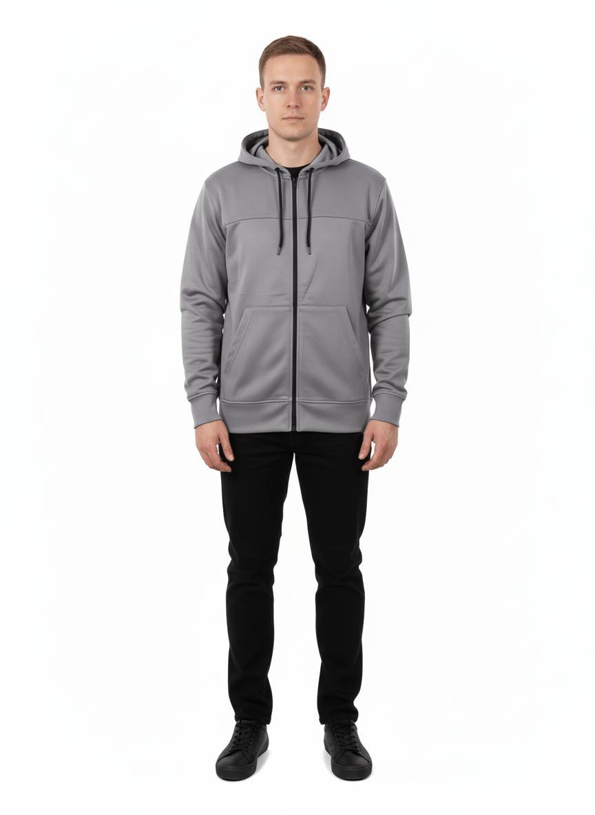 MENS Zip Up Hoodie Light Graphite - Smgarment's