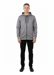 MENS Zip Up Hoodie Light Graphite - Smgarment's
