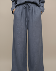Mid - Blue Relaxed Linen Suit - Smgarment's