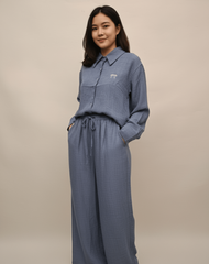 Mid - Blue Relaxed Linen Suit - Smgarment's
